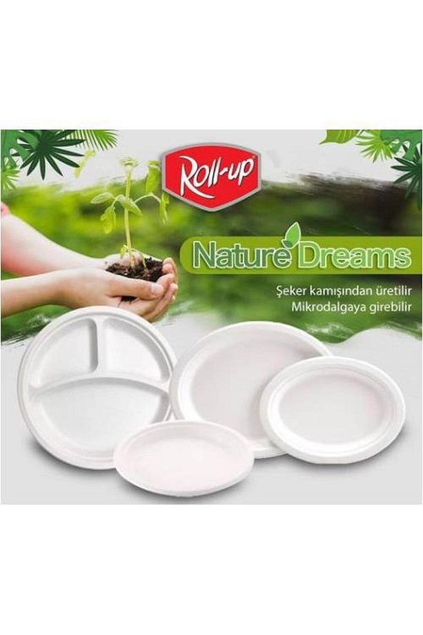 Nature Ekolojik Karton Kağıt Parti Tek Kullanımlık Kare Tabak - 20 Cm. - 6 Adetlik 1 Paket - 5