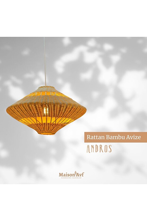 Andros Rattan Bambu Sarkıt Avize - 3