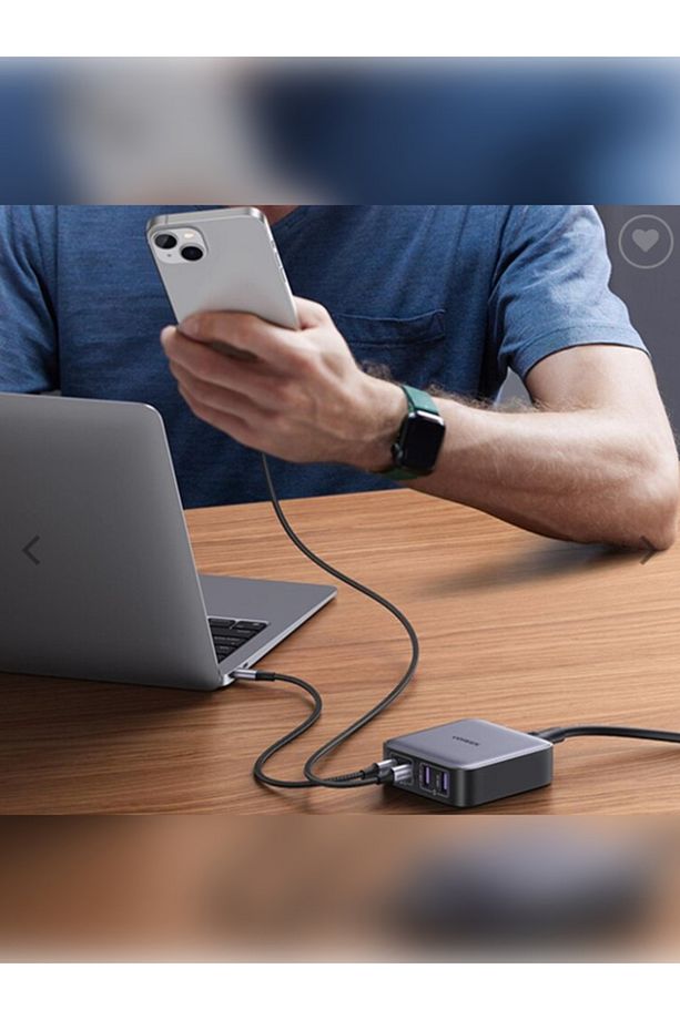Nexode 65W GaN 2 Masaüstü 4 Portlu Hızlı Şarj Cihazı İstasyonu 2xUSB-A, 2xUSB-C, Gri - 90747 - 5