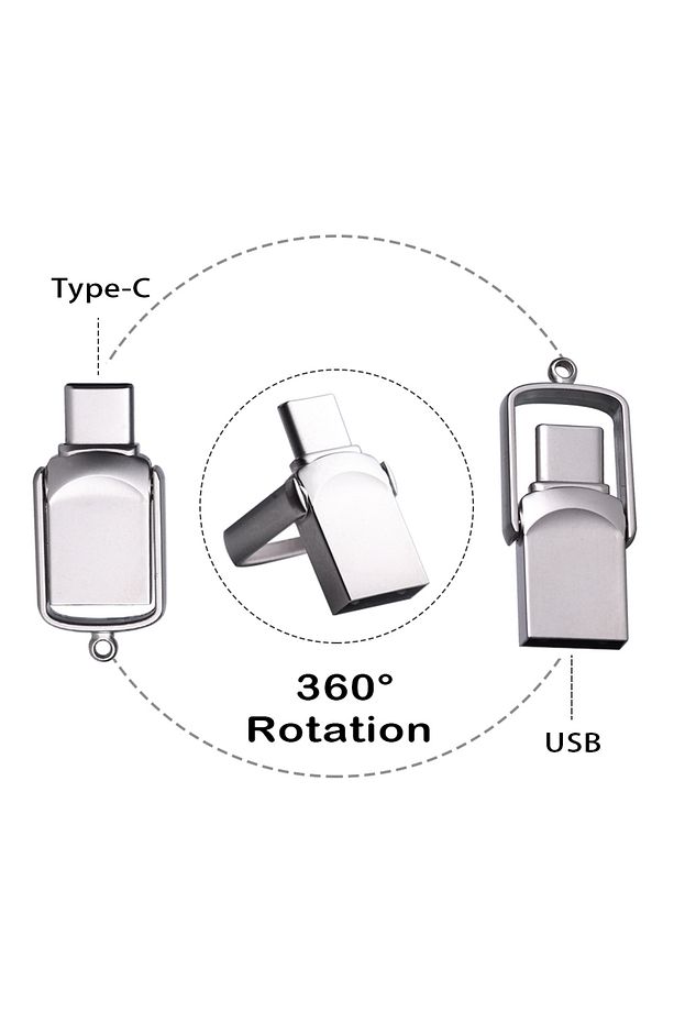 32GB-64GB-512-1TB Type-C Flash Bellek 3.1 USB Bellek Mini Metal Dual Hem Telefona Hem Bilgisayara - 7