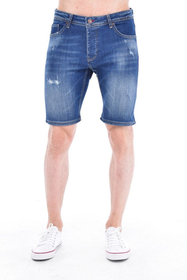 Erkek Kot Şort Slim Fit Jean Şort - C342 - 2