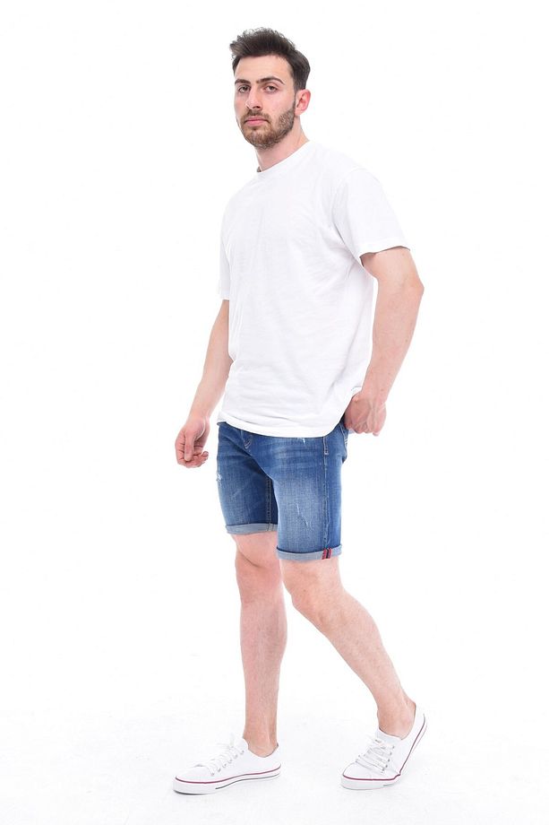 Erkek Kot Şort Slim Fit Jean Şort - C342 - 7