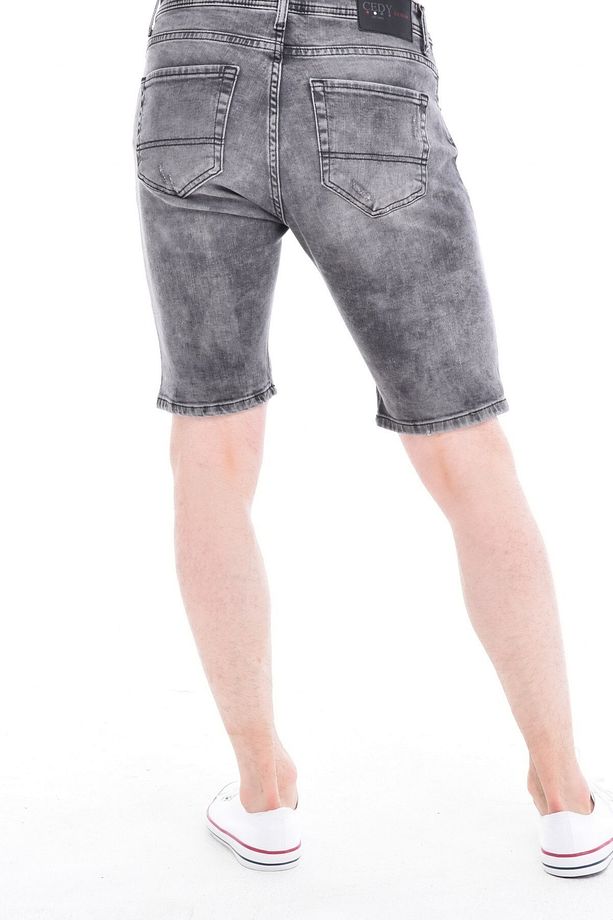 Erkek Kot Şort Slim Fit Jean Şort - C342 - 5