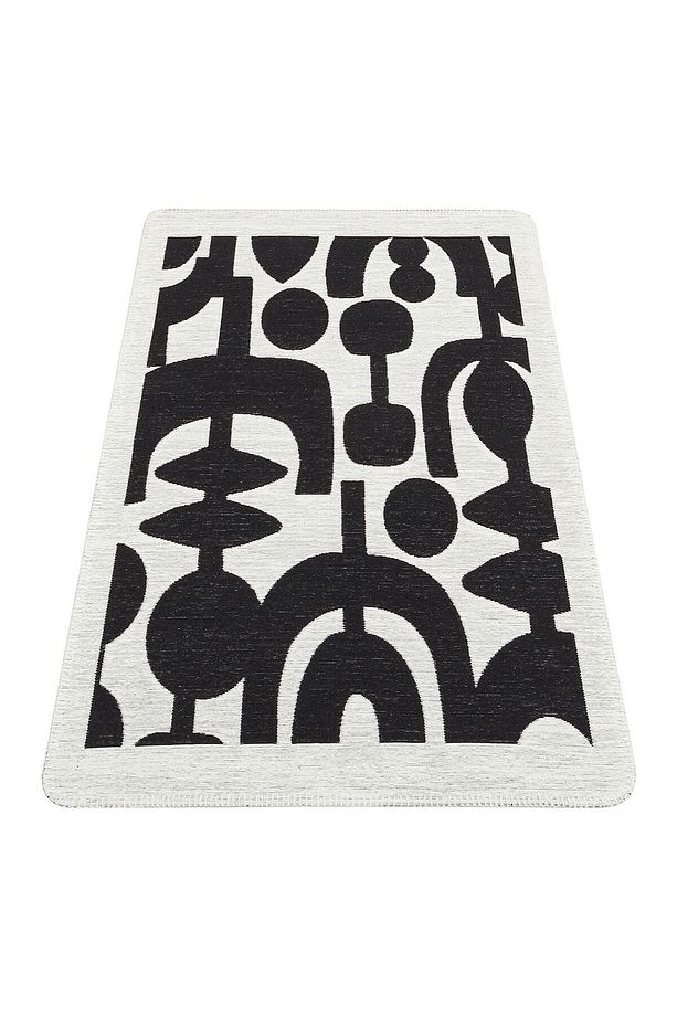 Malzeme: Geri Dönüştürülmüş Pamuk | Açıklama: Yıkanabilir Kaymaz Tabanlı Modern Pamuk Kilim | Kenar - 5