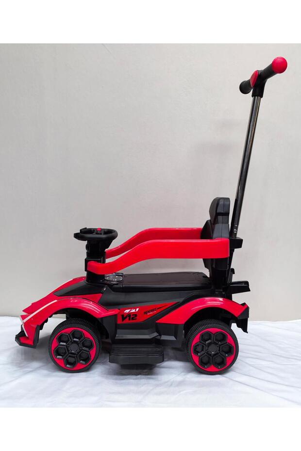 Manual Push Ride On Car, Sturdy, With Lights, Push Handle, 2 Years+, 71 x 42 x 91 cm - Red - 4
