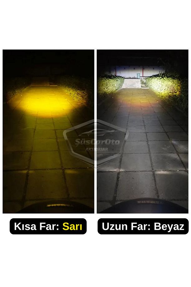 Tofaş Şahin Doğan Kartal 131 Uyumlu Mercekli Far Ampulü Led Xenon Çift Renk Sarı-Beyaz Far Şimşek Et - 4