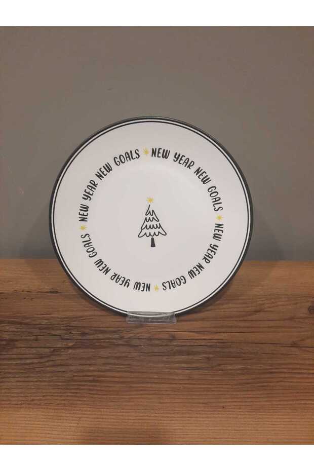 KERAMİKA SERVİS TABAĞI 26 CM 6 ADET YILBAŞI / NEW YEAR / NOEL - 4