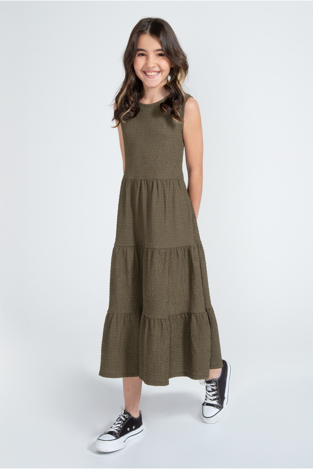 Girls' Wrapped Dress / with Different Color Options