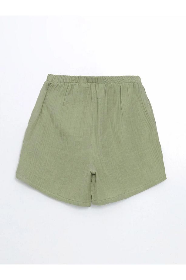 LCW DREAM Yeşil Gömlek Yaka Kadın Şortlu Pijama Takımı - 4