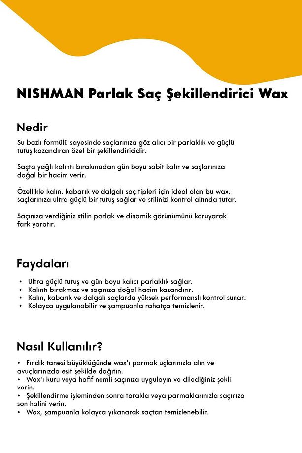 Parlak Görünüm Saç Şekillendirici Wax 07 - Lüks Parlaklık Ve Güçlü Tutuş 100 ml - 6