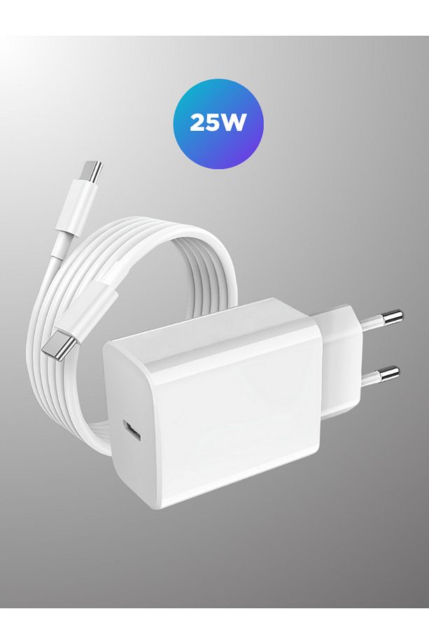 25W Type c -Type-C Girişli Adaptör ve Kablo Hızlı Şarj Aleti Seti TN-C03 - 1