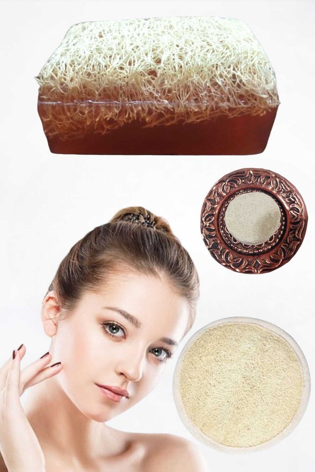 Set of 3 Pumpkin Fiber Coffee Soap Exfoliating Blemish Acne Rushur Stone Fiber Facial Scrub
