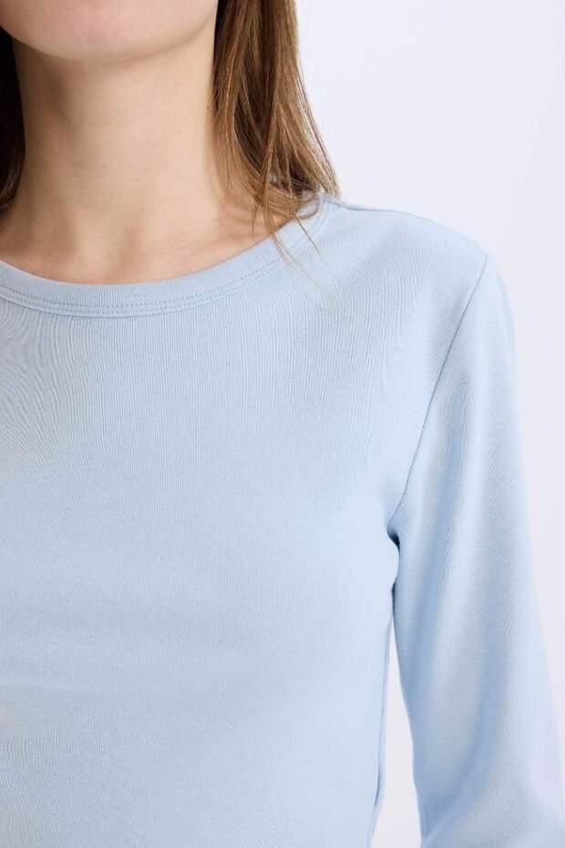 Tricou cu mânecă lungă cu nervuri basic E7797AX25SP - 5