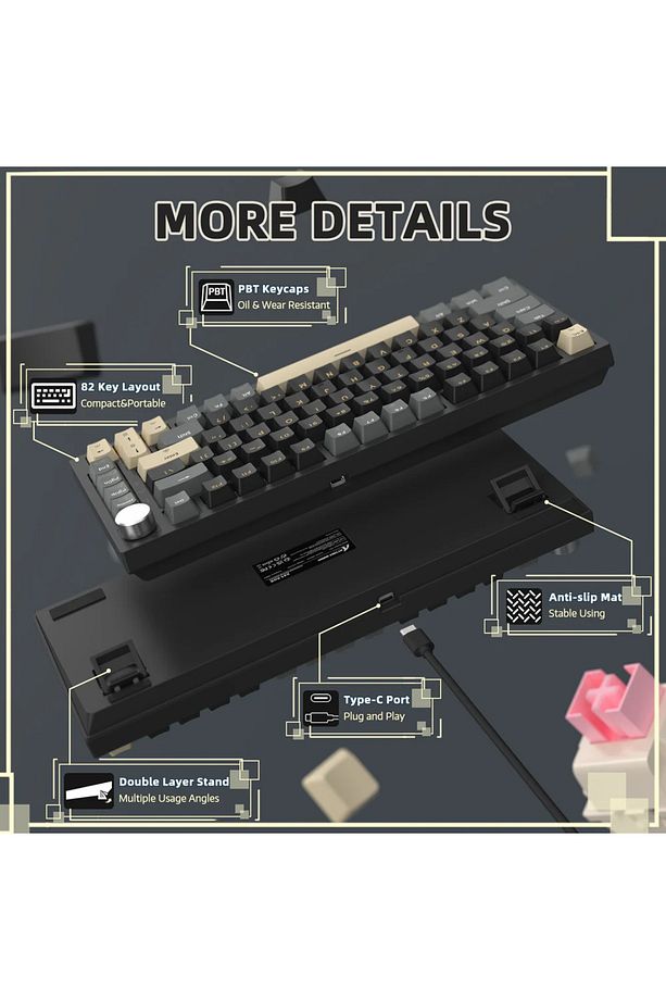 Attack Shark K85 Rapid Trigger Rgb Mekanik Klavye Türkçe Q - 8