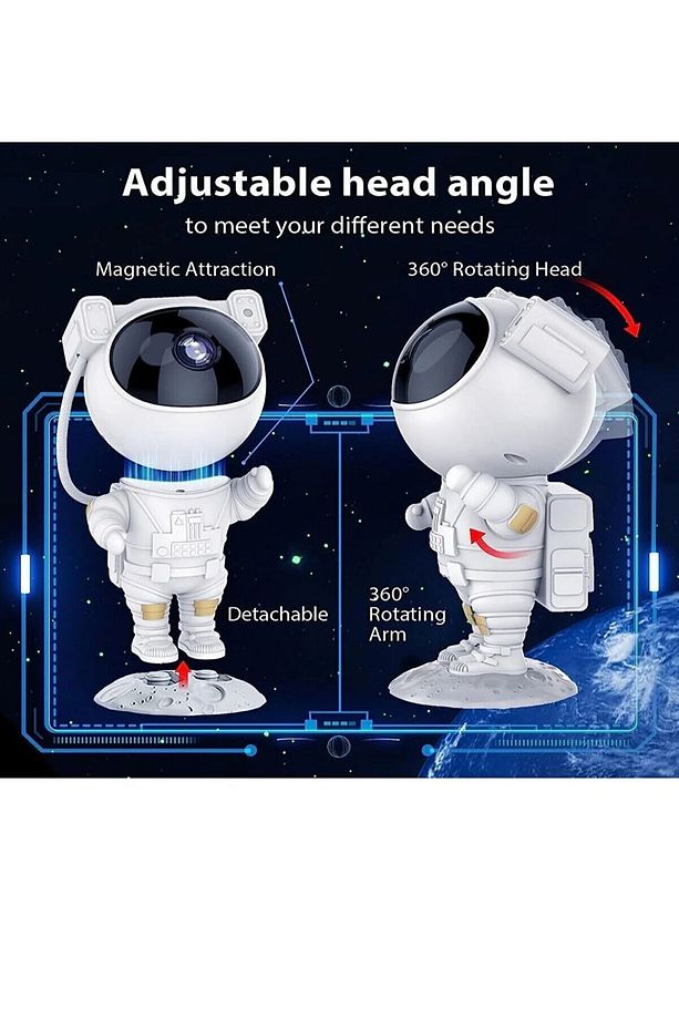 Astronot Projeksiyon Gece Lambası Lazer Show - 5