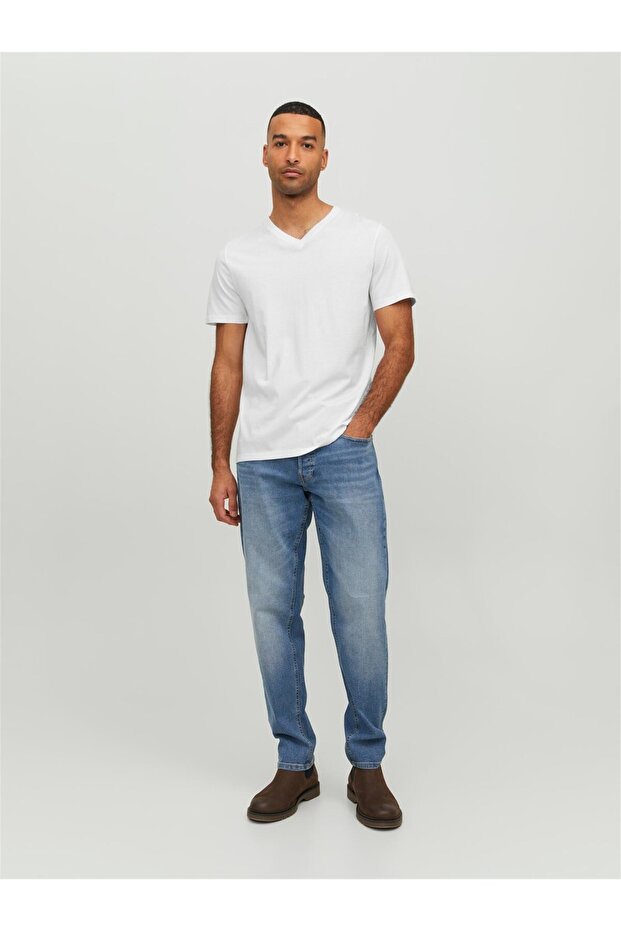 JJEORGANIC BASIC TEE SS V-NECK NOOS White - 2