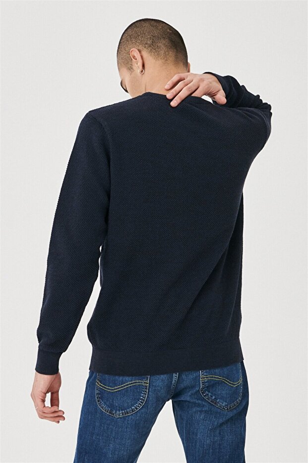 Balıkçı Yaka Triko Navy - 4