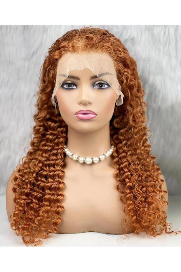 Real Front Lace Tulle Wig - Afro Wavy - Copper 70-75cm