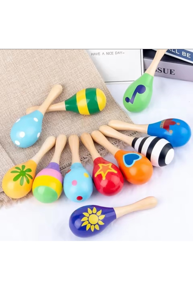 Colorful Wooden Maracas - Rattle Tamtam Winter Winter Kids Baby Shaking Toy