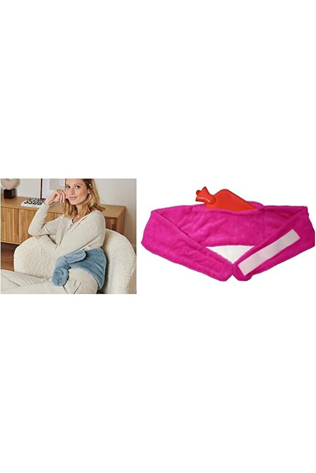 Homi Whistle Water Bag for Waist and Shoulder Plush Pink Thermofor 1500ml 160X22Cm