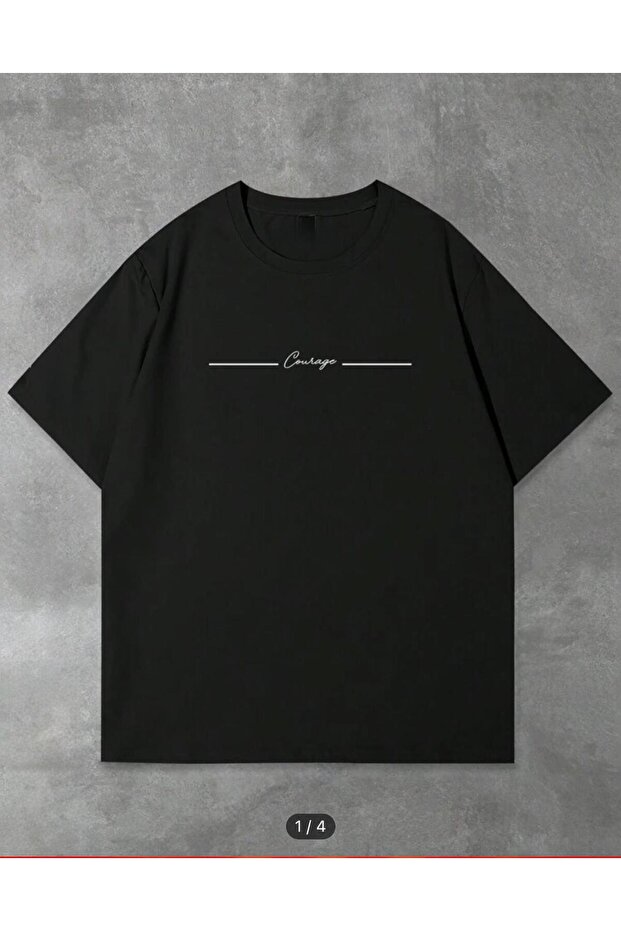 Cousage Writing Detail Basic T-Shirt