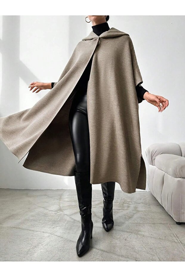Knitwear Hooded Poncho