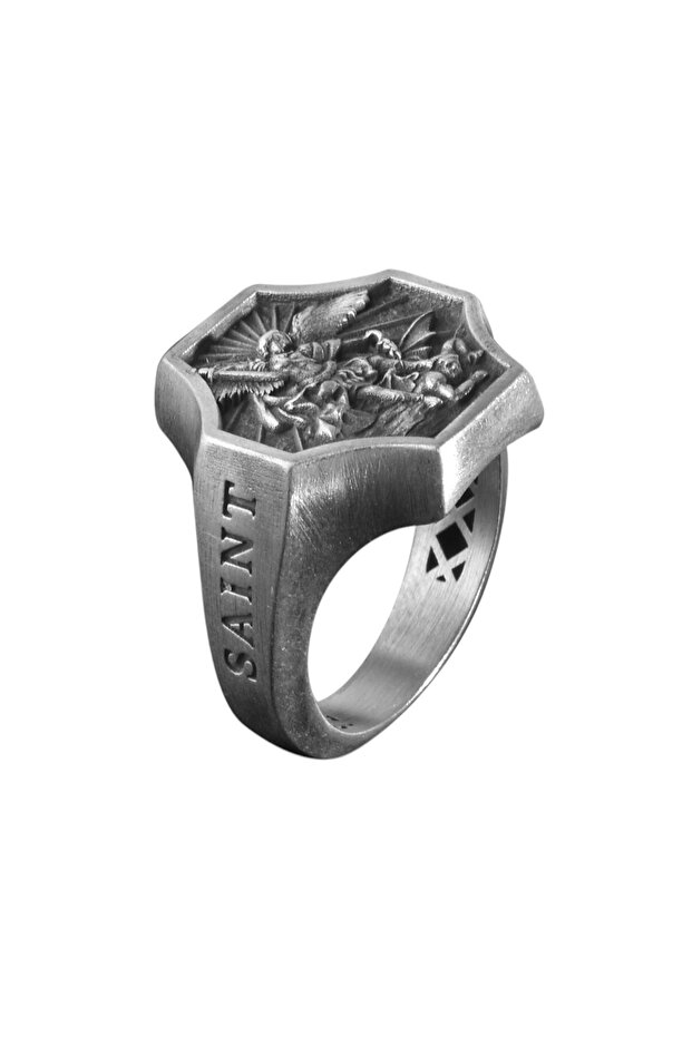 Başmelek Michael Gümüş Yüzük - 3