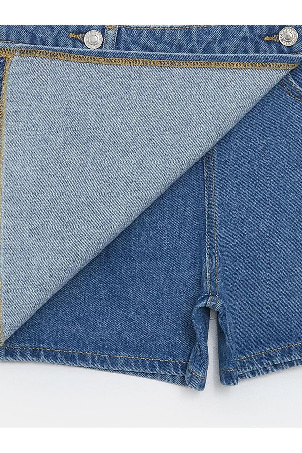 LCW Kids Kız Çocuk Jean Şort Etek - 4