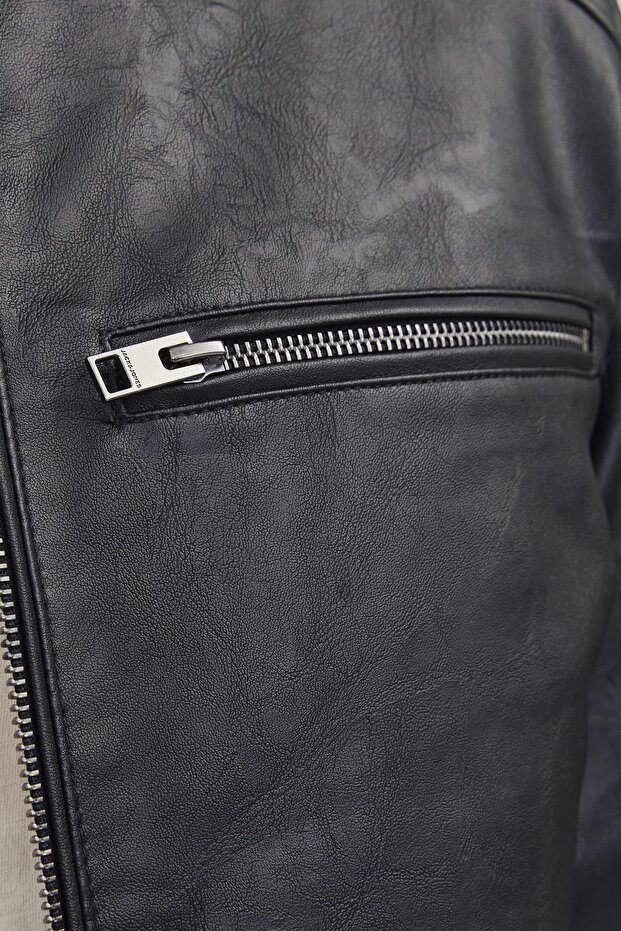 JJEDYLAN PU BIKER JACKET NOOS - 4