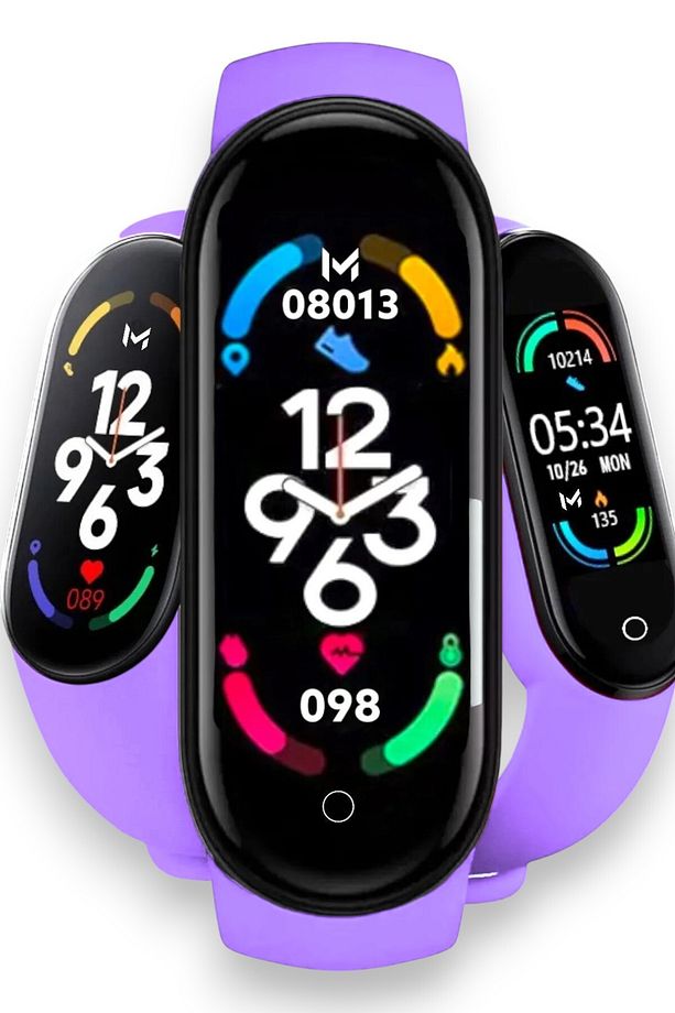 Lila M7 Akıllı Bileklik iOS & Android Uyumlu Kalp Atış Uyku Takibi Bluetooth Bildirim 2024 - 1