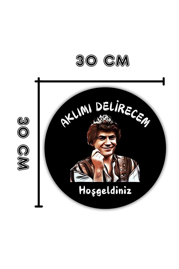 Dijital Baskı Siyah, Prens,Aklımı Delirecem desenli Kapı süsü, Duvar Süsü - 5