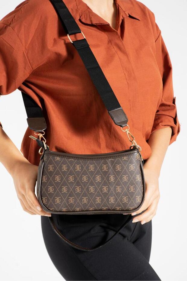 Adjustable Cross Strap Patterned Stylish Minimal Bag - 3