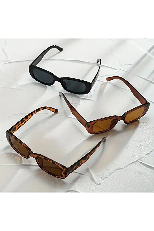 3'Lü Set   Moda Retro Gözlük - 3