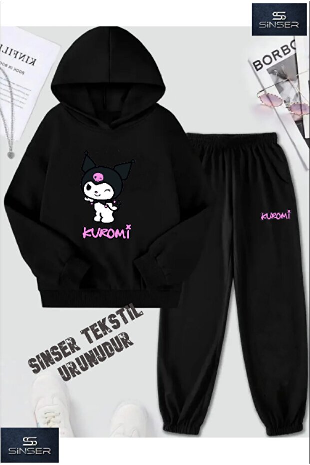 Hooded Children's "Kuromi Ojinal" Printed Tracksuit Set