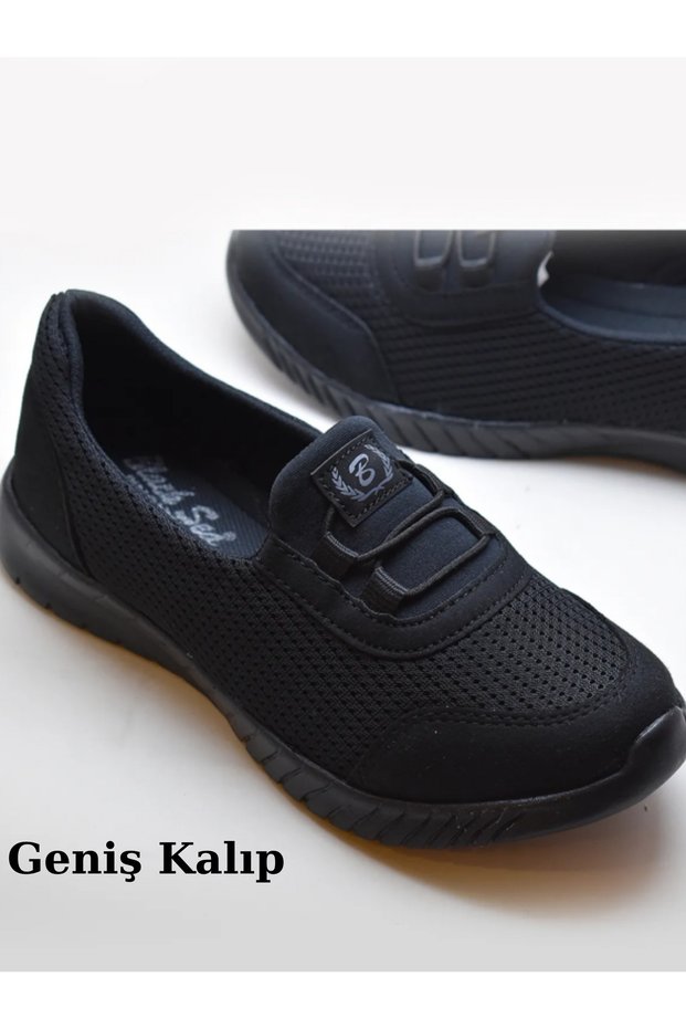 Women's Black Orthopedic Sole Daily Walking Shoes Mother's Shoes