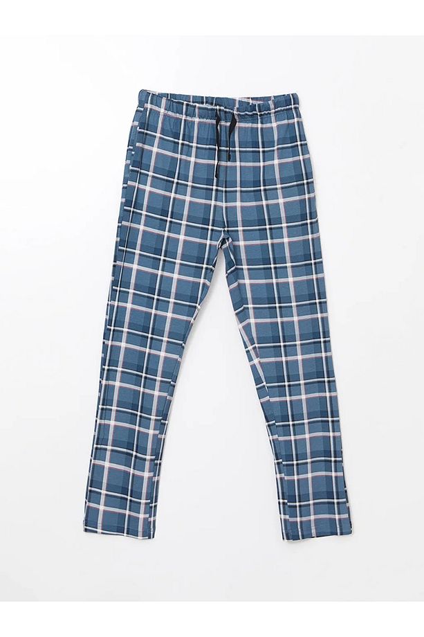 İndigo Standart Kalıp Erkek Pijama Takımı - 3