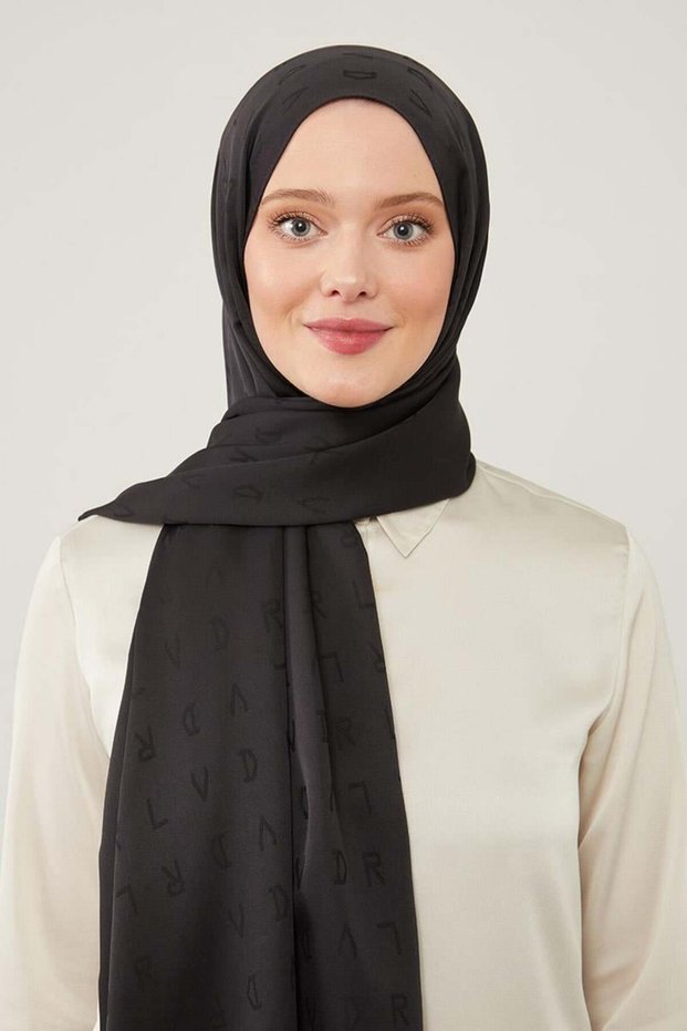 أسود أزرق جاكار Lvd نمط شال