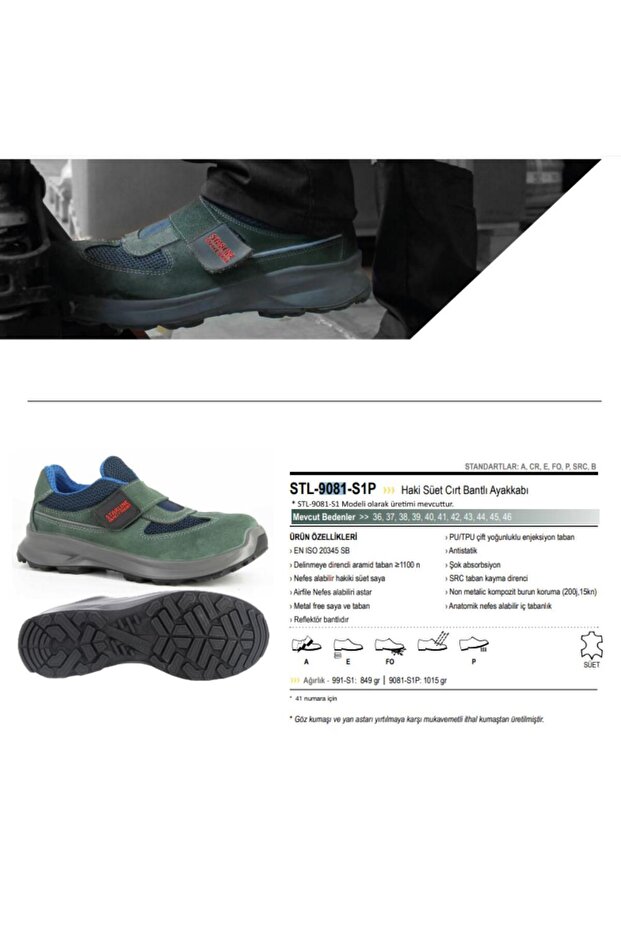 STL-9081 S1P SRC Süet Kompozit Burun İş Ayakkabısı - 2