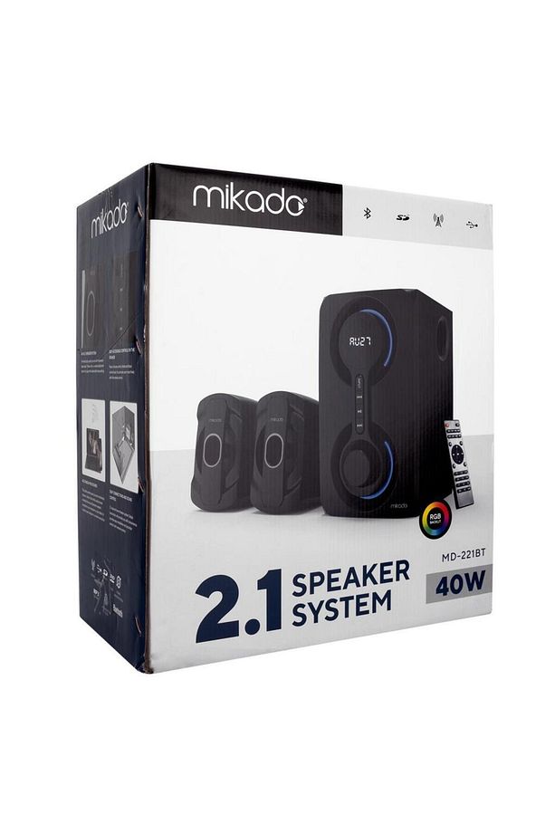Md-221bt 2 1 40w Siyah Usb Tf Cart Fm Bluetootk Speaker - 6