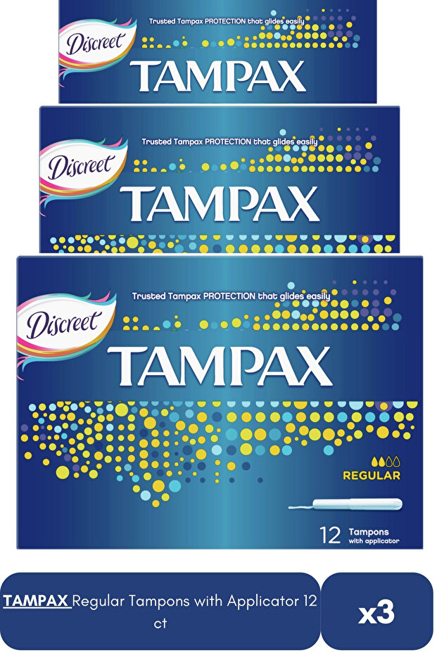 Tampons | Regular Flow | With Applicator | 12 ct | 3 pcs