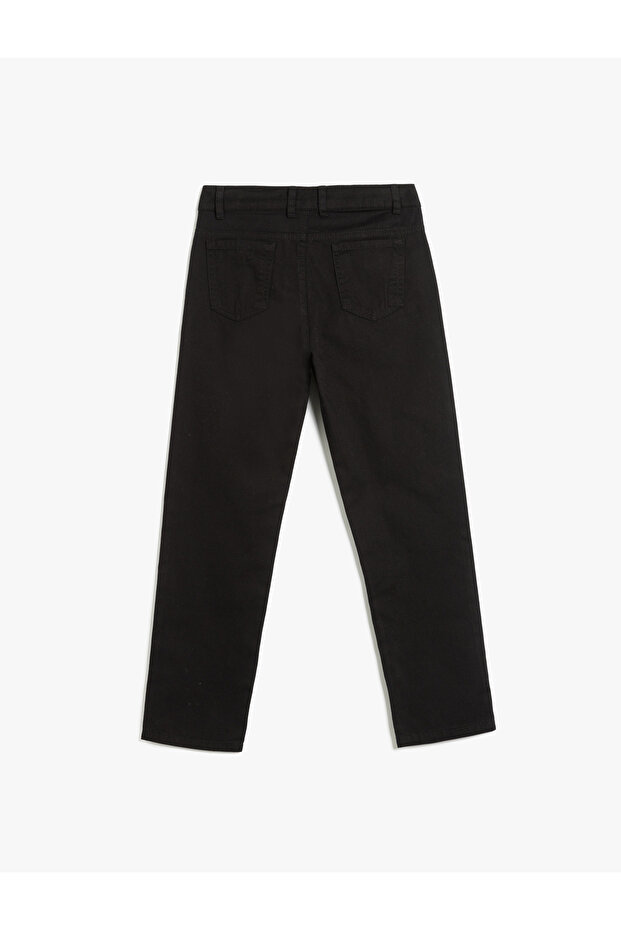 Button Detailed Cotton Basic Chino Pants - 2