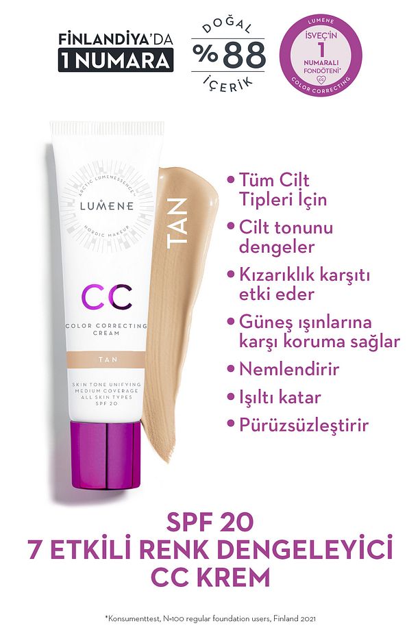 Cc Krem Koyu (TAN) 30 ml – Kapatıcı & Aydınlatıcı, Spf 20 - 1