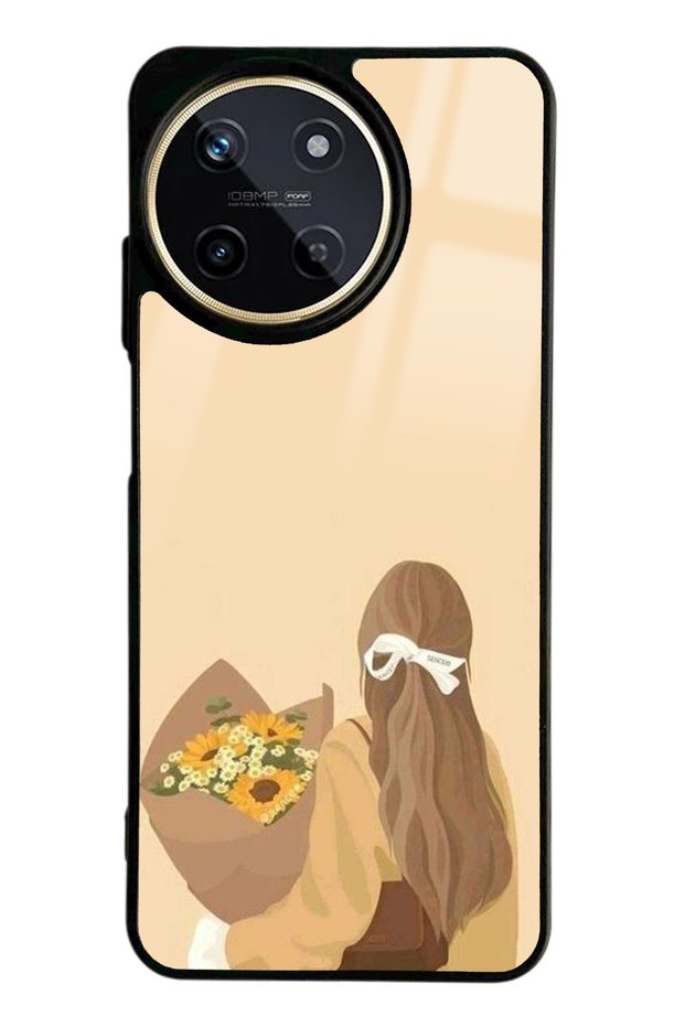 Oppo Realme 11 Glossy Phone Case with Flower Girl Design