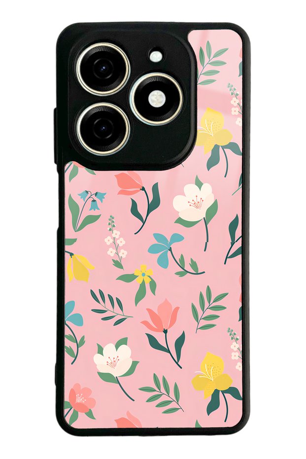 Tecno Spark 20 Pinky Flowers Design Glossy Phone Case