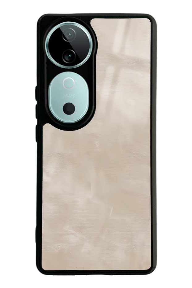 Glossy Phone Case for Vivo V40 Milk Coffee Marble Design