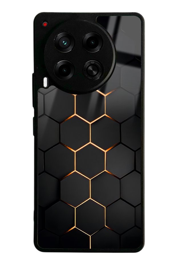 Tecno Camon 30 Yellow Carbon Design Glossy Phone Case