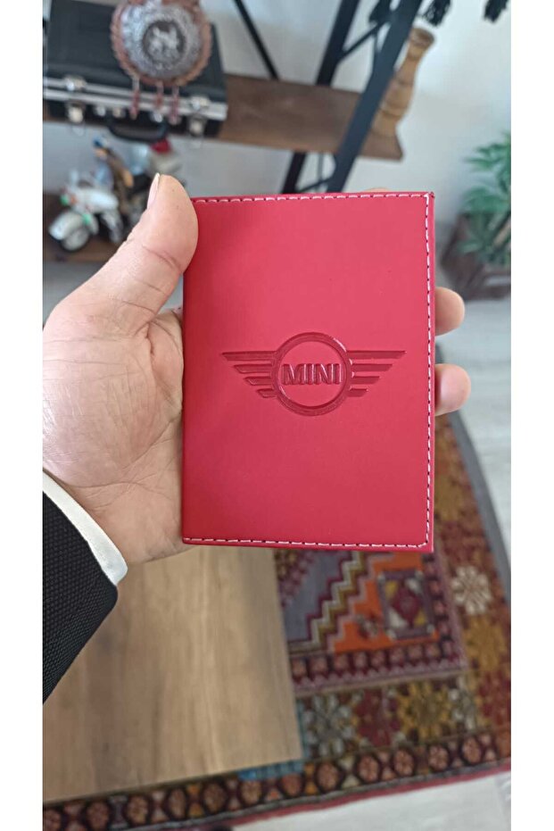 Mini Cooper Leather Stitched Car License Case Container Auto License Holder Car License Protector