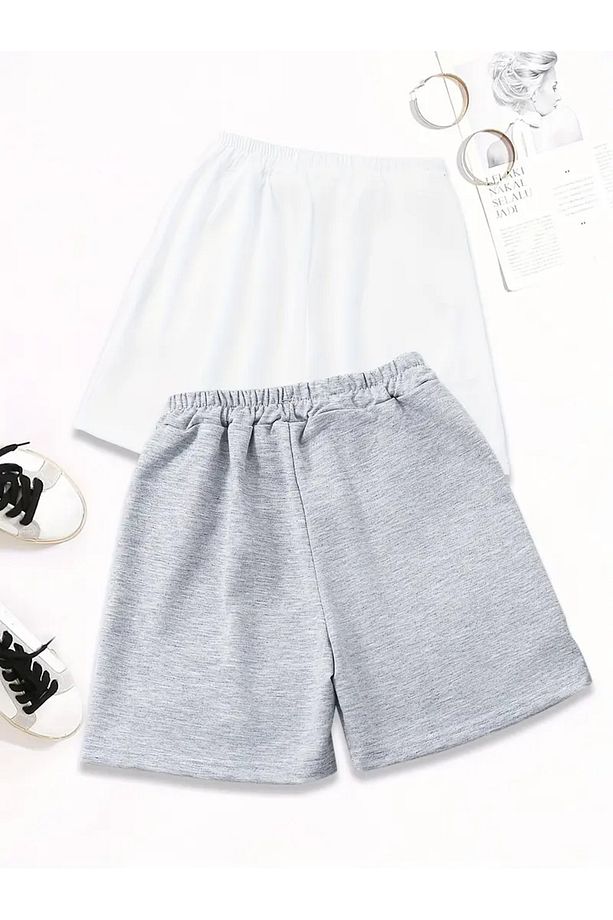 2'li New York Baskılı Basic Şort - 2