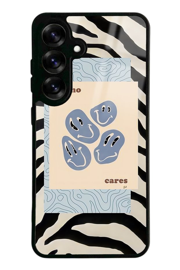 Samsung S25 Zebra Emoji Design Glossy Phone Case