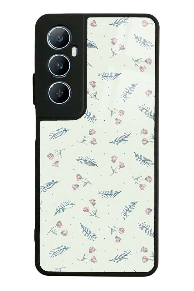 Oppo Realme C65 Glossy Phone Case with Green Leaf Design